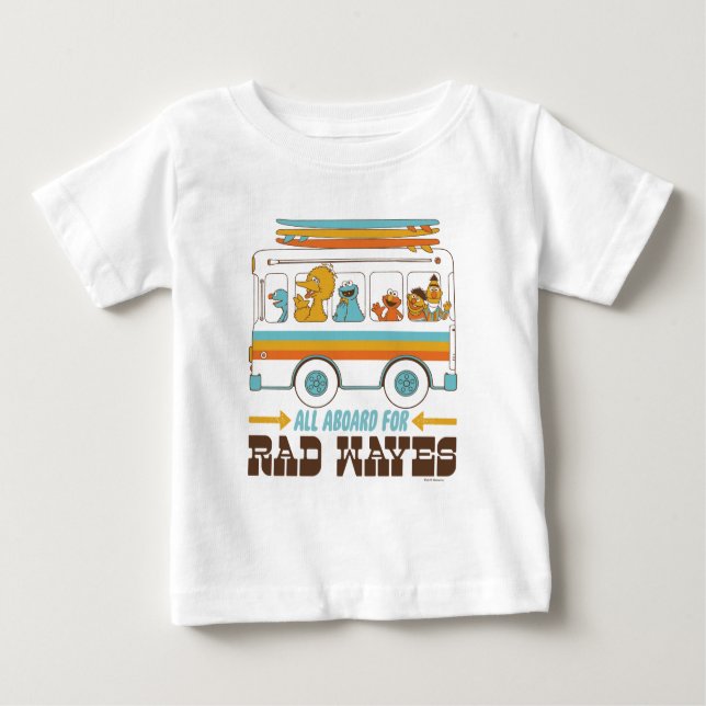 T-shirt Pour Bébé Tout à bord pour les vagues (Devant)