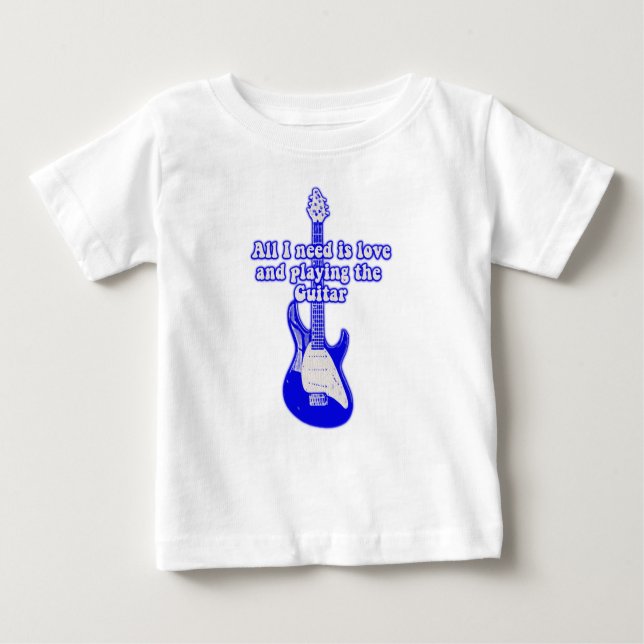 T-shirt Pour Bébé Tout ce dont j'ai besoin, c'est d'amour et de joue (Devant)