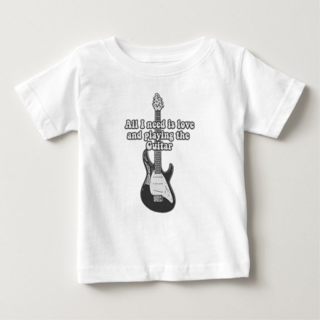 T-shirt Pour Bébé Tout ce dont j'ai besoin, c'est d'amour et de joue (Devant)