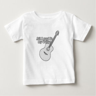 T-shirt Pour Bébé Tout ce dont j'ai besoin est ma guitare. vintage n
