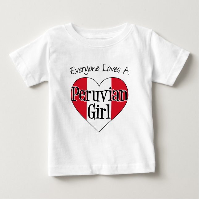 T-shirt Pour Bébé Tout le monde aime la fille péruvienne (Devant)