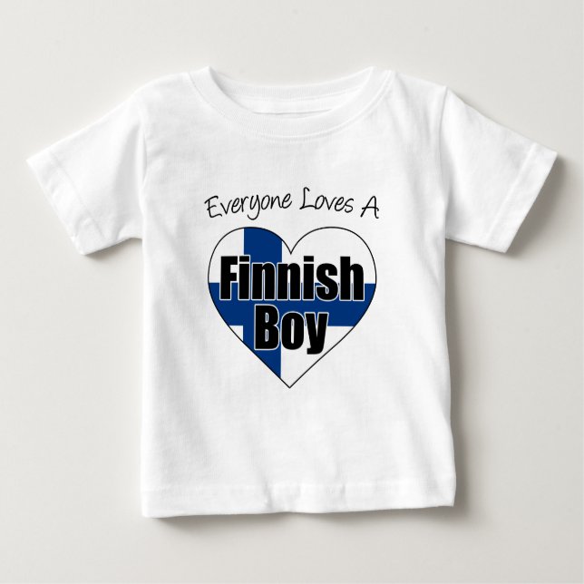 T-shirt Pour Bébé Tout le monde aime le garçon finlandais (Devant)