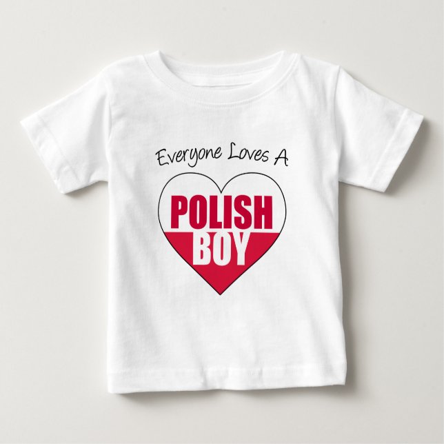 T-shirt Pour Bébé Tout le monde aime le garçon polonais (Devant)
