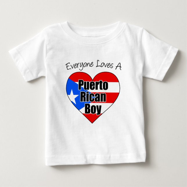 T-shirt Pour Bébé Tout le monde aime le garçon portoricain (Devant)
