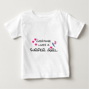 T-shirt Pour Bébé Tout Le Monde Aime Une Fille De Surfer