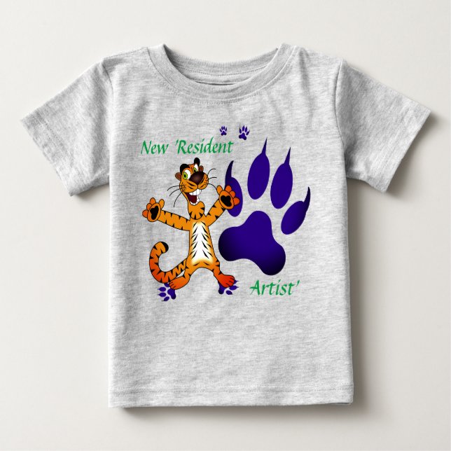 T-shirt Pour Bébé Tout-petit bébé tigre empreintes artistiques (Devant)
