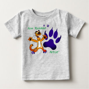 T-shirt Pour Bébé Tout-petit Bébé Tigre Pistes Artistiques