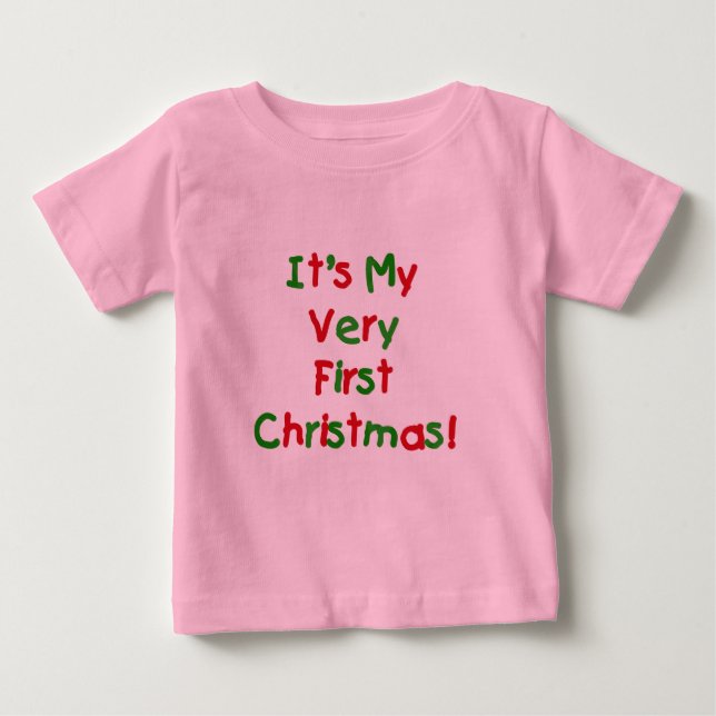 T-shirt Pour Bébé Tout premier Noël (Devant)