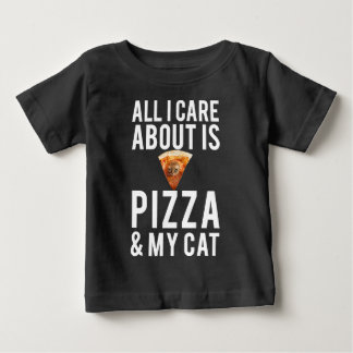 T-shirt Pour Bébé Tout soin d'I est environ pizza et mon chat