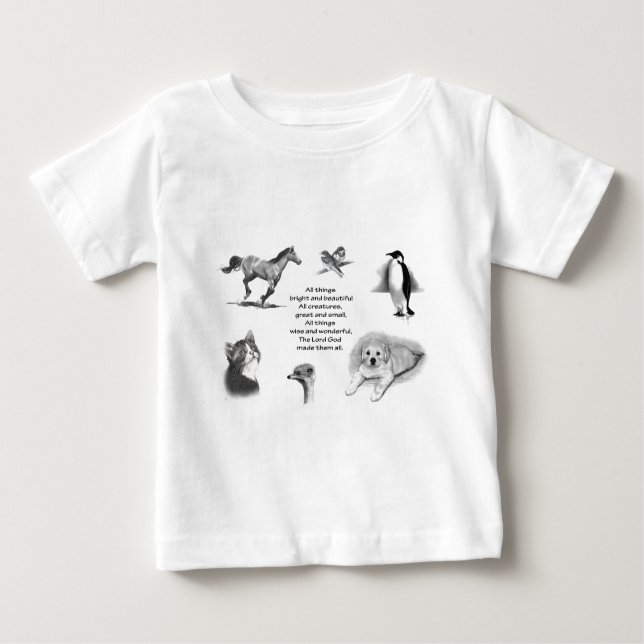 T-shirt Pour Bébé Toutes les créatures grandes et petites : Animaux (Devant)