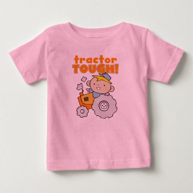 T-shirt Pour Bébé Tracteur dur (Devant)