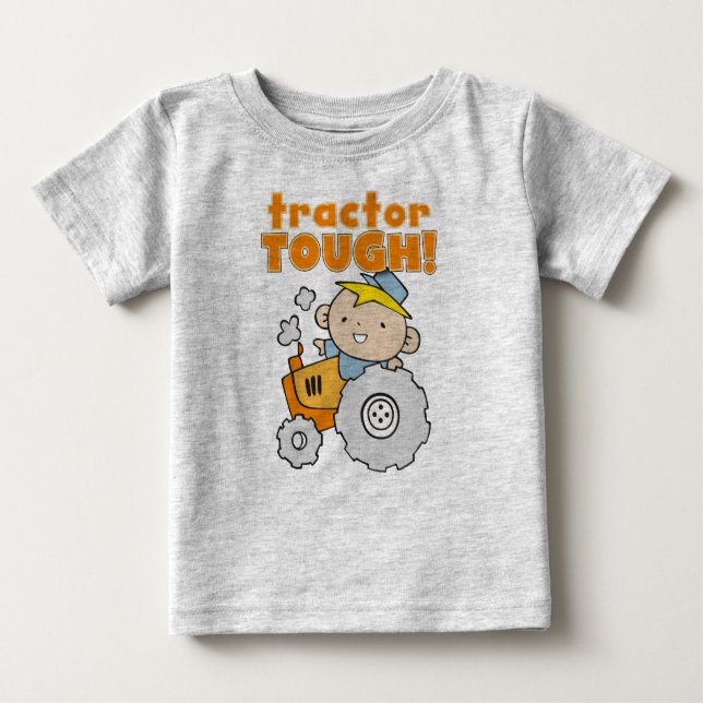 T-shirt Pour Bébé Tracteur dur (Devant)