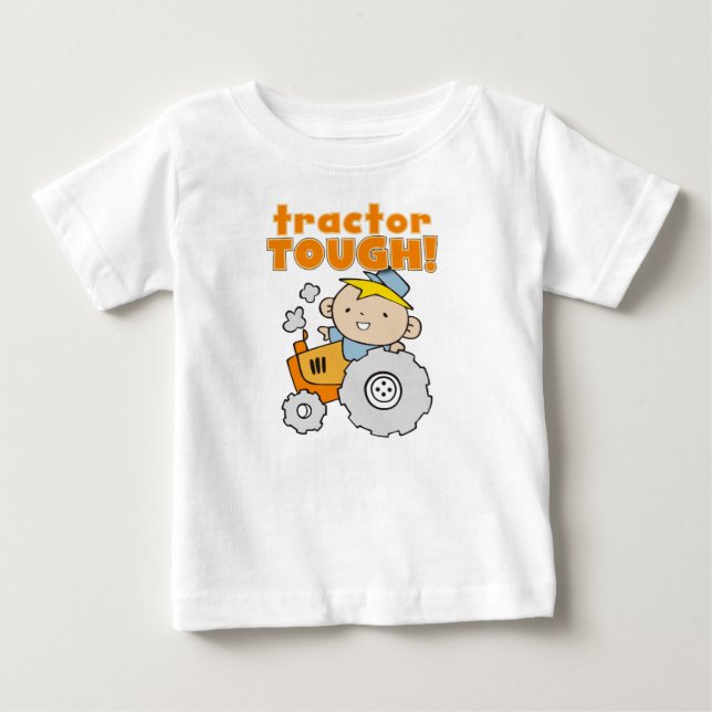 T-shirt Pour Bébé Tracteur dur (Devant)