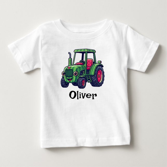 T-shirt Pour Bébé Tracteur Pastèque Mignon (Devant)