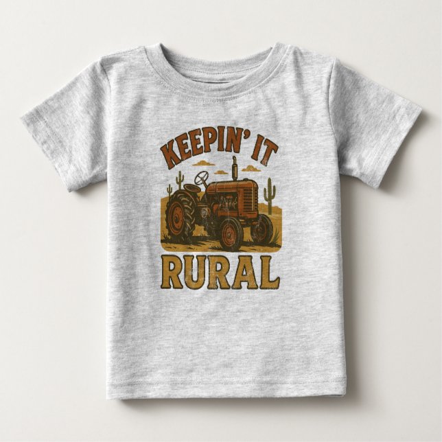 T-shirt Pour Bébé Tracteur rural (Devant)