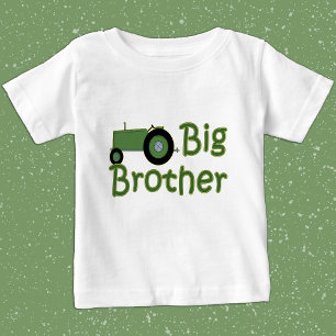 T-shirt Pour Bébé Tracteur vert Big Brother