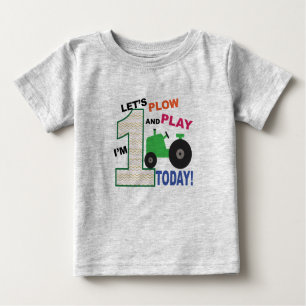 T-shirt Pour Bébé tracteur vert chemise 1er anniversaire