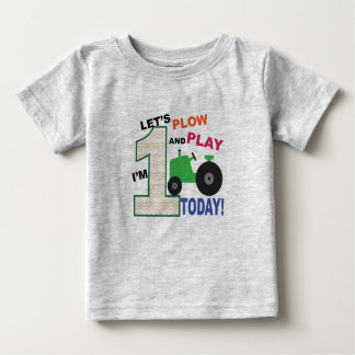 T-shirt Pour Bébé tracteur vert chemise 1er anniversaire