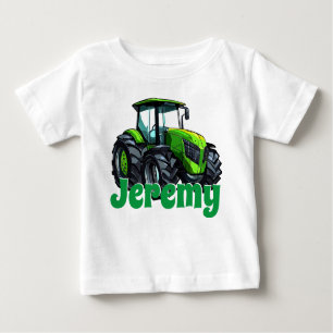 T-shirt Pour Bébé Tracteur vert moderne cool