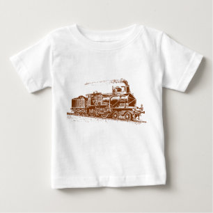 T-shirt Pour Bébé Train 03 - Brown de noix