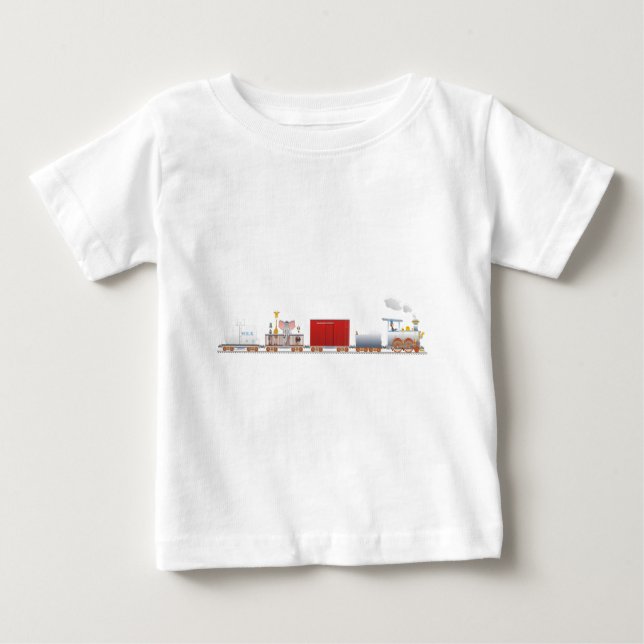 T-shirt Pour Bébé Train animal (Devant)