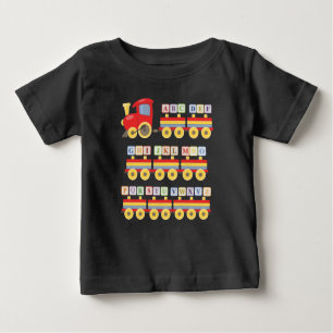 T-shirt Pour Bébé Train de jouets portant des blocs d'alphabet