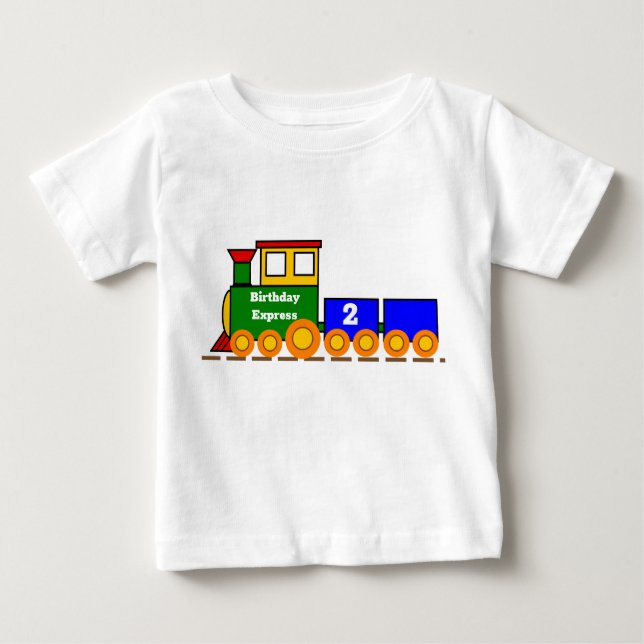 T-shirt Pour Bébé Train d'Express d'anniversaire mignon avec numéro  (Devant)