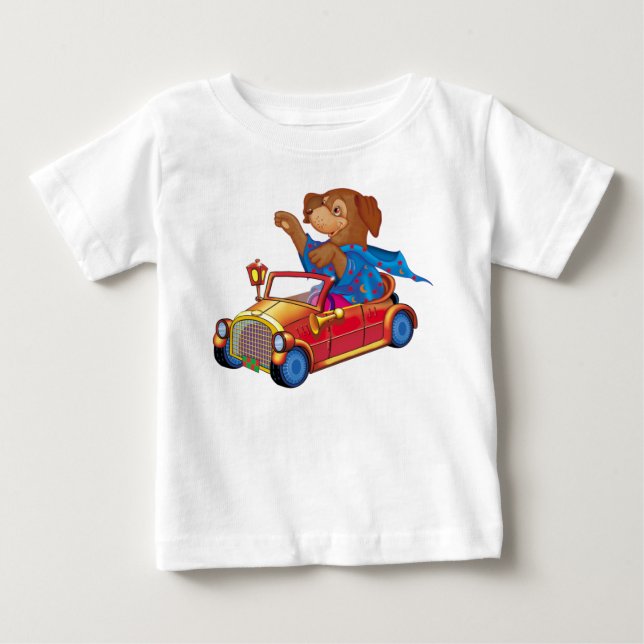 T-shirt Pour Bébé train et voiture (Devant)