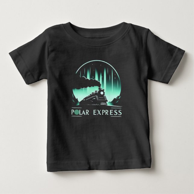 T-shirt Pour Bébé Train Express Polaire Noir Tendance  (Devant)