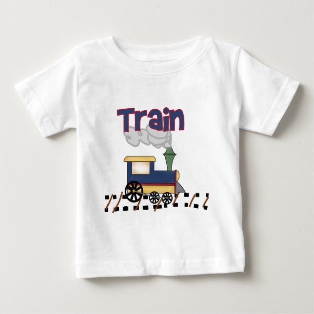 T-shirt Pour Bébé Train sur rail (Devant)