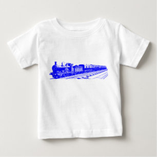 T-shirt Pour Bébé Train vintage - bleu