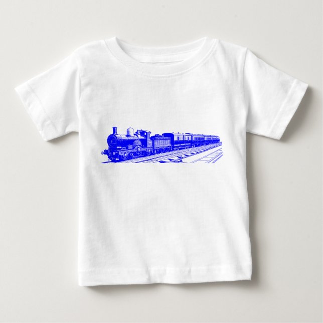 T-shirt Pour Bébé Train vintage - Bleu (Devant)