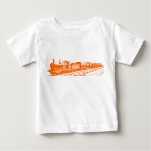 T-shirt Pour Bébé Train vintage - Orange