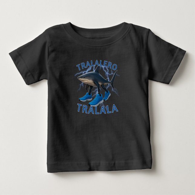 T-shirt Pour Bébé Tralalero Tralala Bootleg Brainrot Italien mème (Devant)