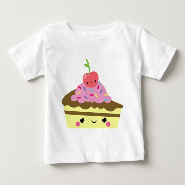 T-shirt Pour Bébé Tranche mignonne de gâteau de crème glacée de (Devant)
