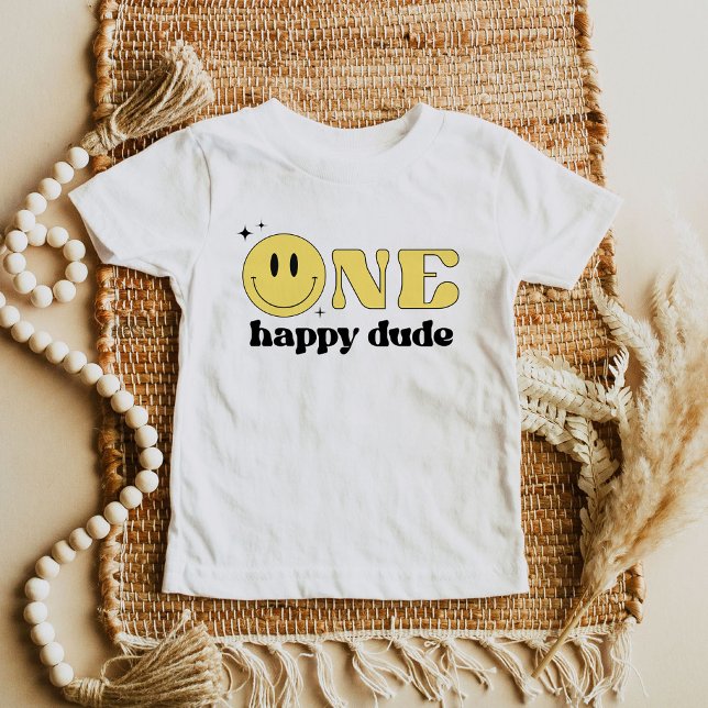 T-shirt Pour Bébé TRAVIS Un mec heureux visage sourire jaune  (Créateur téléchargé)