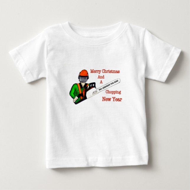 T-shirt Pour Bébé Tree Surgeon Arborist at work present Chainsaw (Devant)