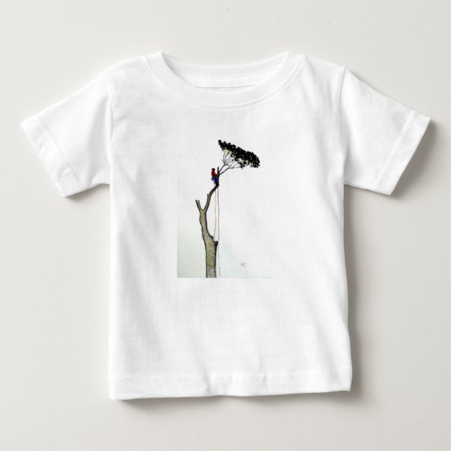 T-shirt Pour Bébé Tree Surgeon Arborist at work present Chainsaw Gif (Devant)