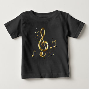 T-shirt Pour Bébé Trèfle à trois feuilles en or Musique