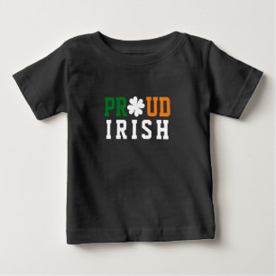 T-shirt Pour Bébé Trèfle Chanceux Citation Fière Shamrock Irlandaise