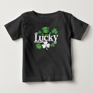 T-shirt Pour Bébé Trèfle Chanceux Saint-Patrick Trèfle Vintage