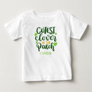 T-shirt Pour Bébé Trèfle le plus mignon du patch St Paddy Citation d