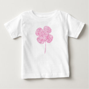 T-shirt Pour Bébé Trèfle scintillant faux rose