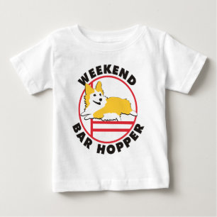 T-shirt Pour Bébé Trémie de barre de week-end d'agilité de corgi d