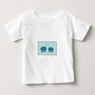 T-shirt Pour Bébé Trendy mignon éléphants romantiques en amour patch