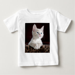 T-shirt Pour Bébé Très Mignon Chat Blanc
