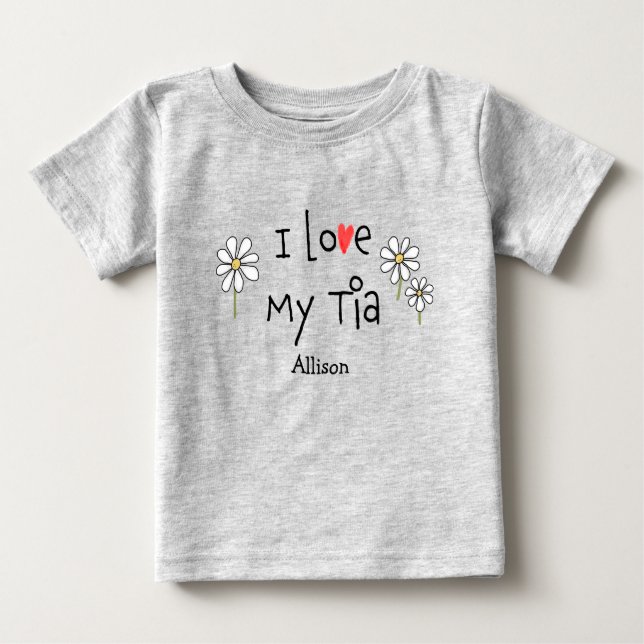 T-shirt Pour Bébé Très tendance J'adore My Tia Baby Tee (Devant)