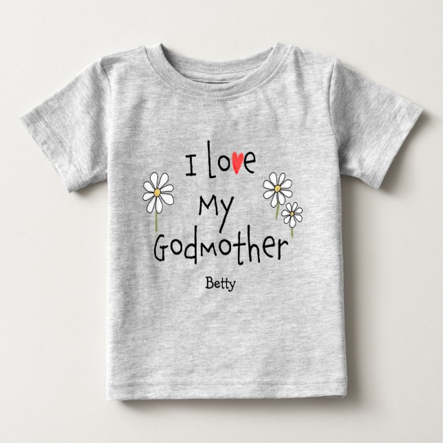 T-shirt Pour Bébé Très tendance J'aime mon bébé godmère Tee (Devant)