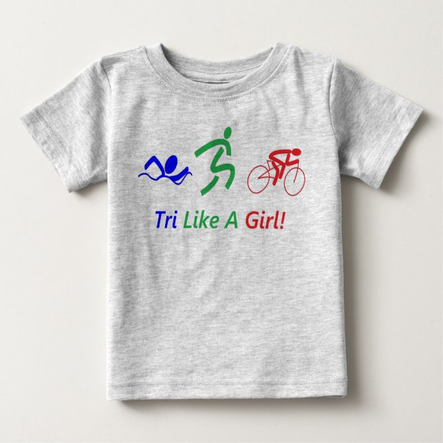 T-shirt Pour Bébé Tri Comme Une Fille (Devant)