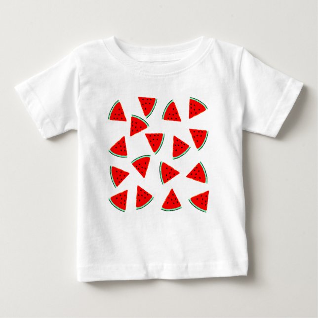 T-shirt Pour Bébé Triangles Motifs de pastèque (Devant)